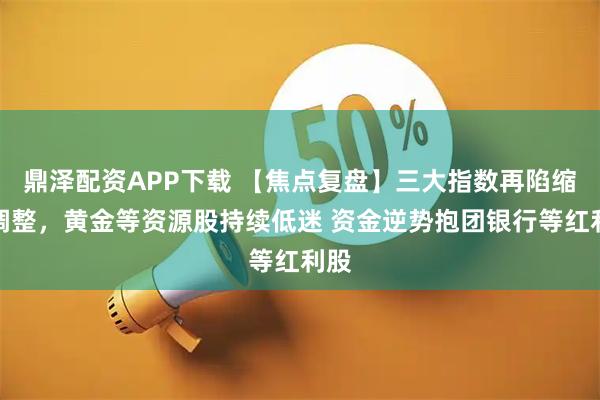 鼎泽配资APP下载 【焦点复盘】三大指数再陷缩量调整，黄金等资源股持续低迷 资金逆势抱团银行等红利股
