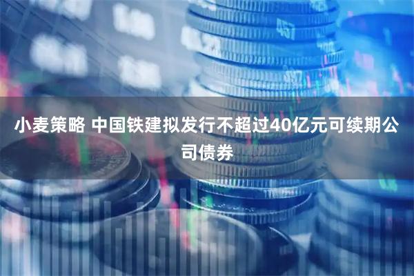 小麦策略 中国铁建拟发行不超过40亿元可续期公司债券